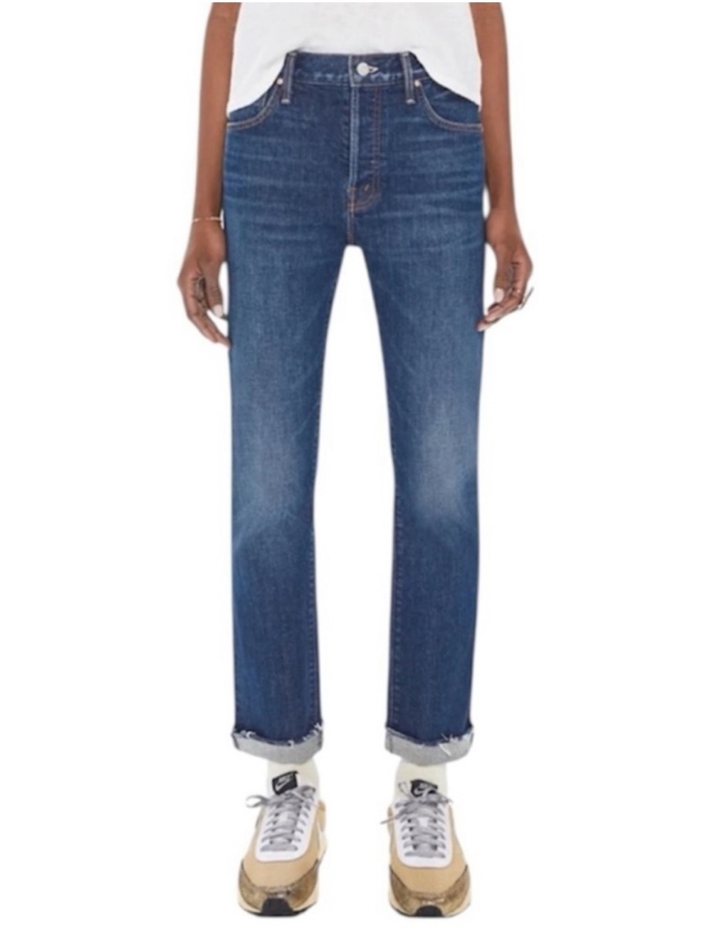 NEW MOTHER SUPERIOR THE SCRAPPER CUFF ANKLE FRAY LET'S WINE ABOUT IT JEANS sz 25